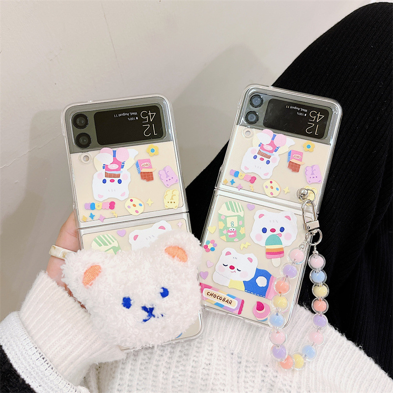Cute White Candy Bear Split Phone Hard Case