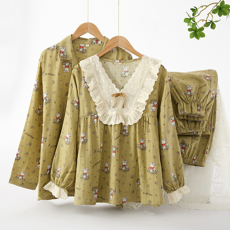 Double Layer Gauze Pajamas For Lovers