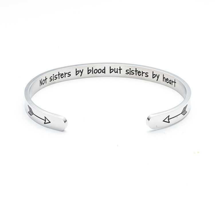 Good Sister stainless steel bracelet close-up