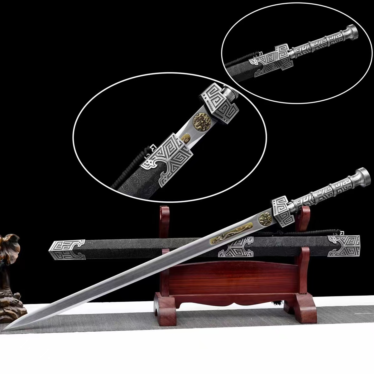 Glorious Return Sword Genuine Real Sword Manganese Steel Forged Han Style Sword Military Service Commemoration Sword Souvenir Unsharpened