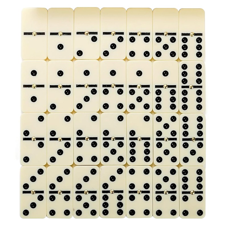 28Pcs Domino Set Educational Double-Six Dominoes Wooden Box — image 3