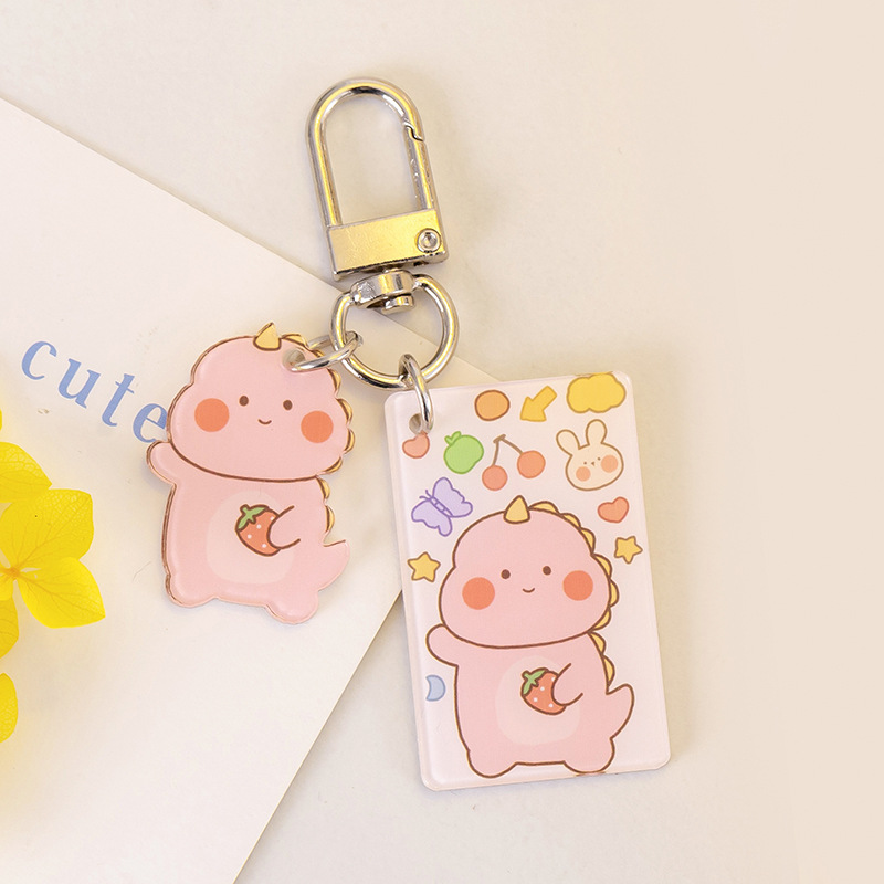 Creative Cartoon Acrylic Key Chain Pendant Pink Dinosaur - Shop at LoveMi