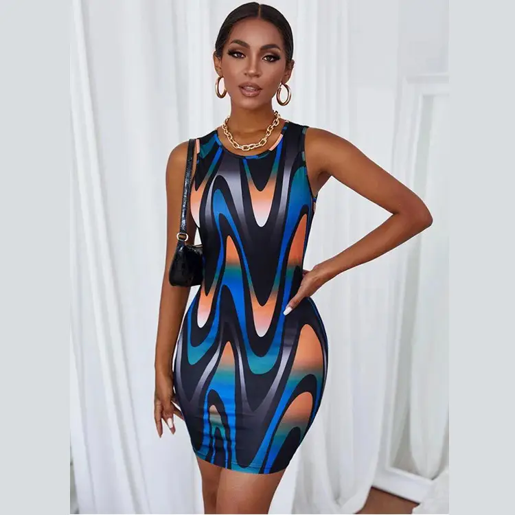 Sleeveless Knitted Bottoming Slim Skirt