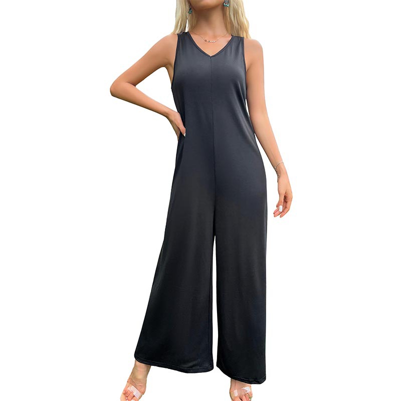 Women’s Solid Color Hollow Wide Leg Jumpsuit Women