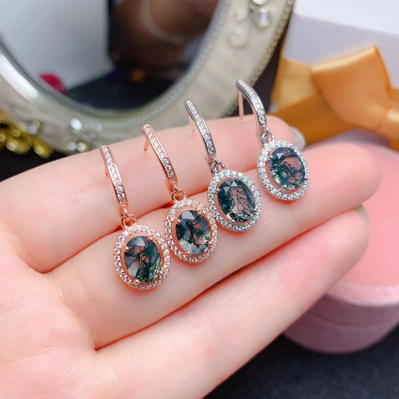 Title 3, Colored Gems Jewelry 925 Silver Inlaid Natural ...