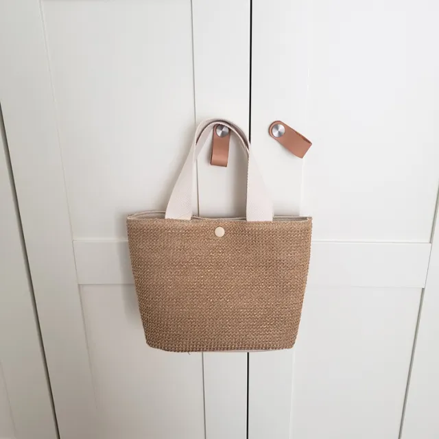 Elegant Ladies Straw Woven Handbag White - Shop at LoveMi