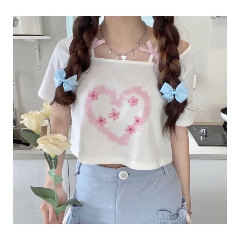 Title 2, Short Top Japanese Soft Girl Design Sense Cute ...