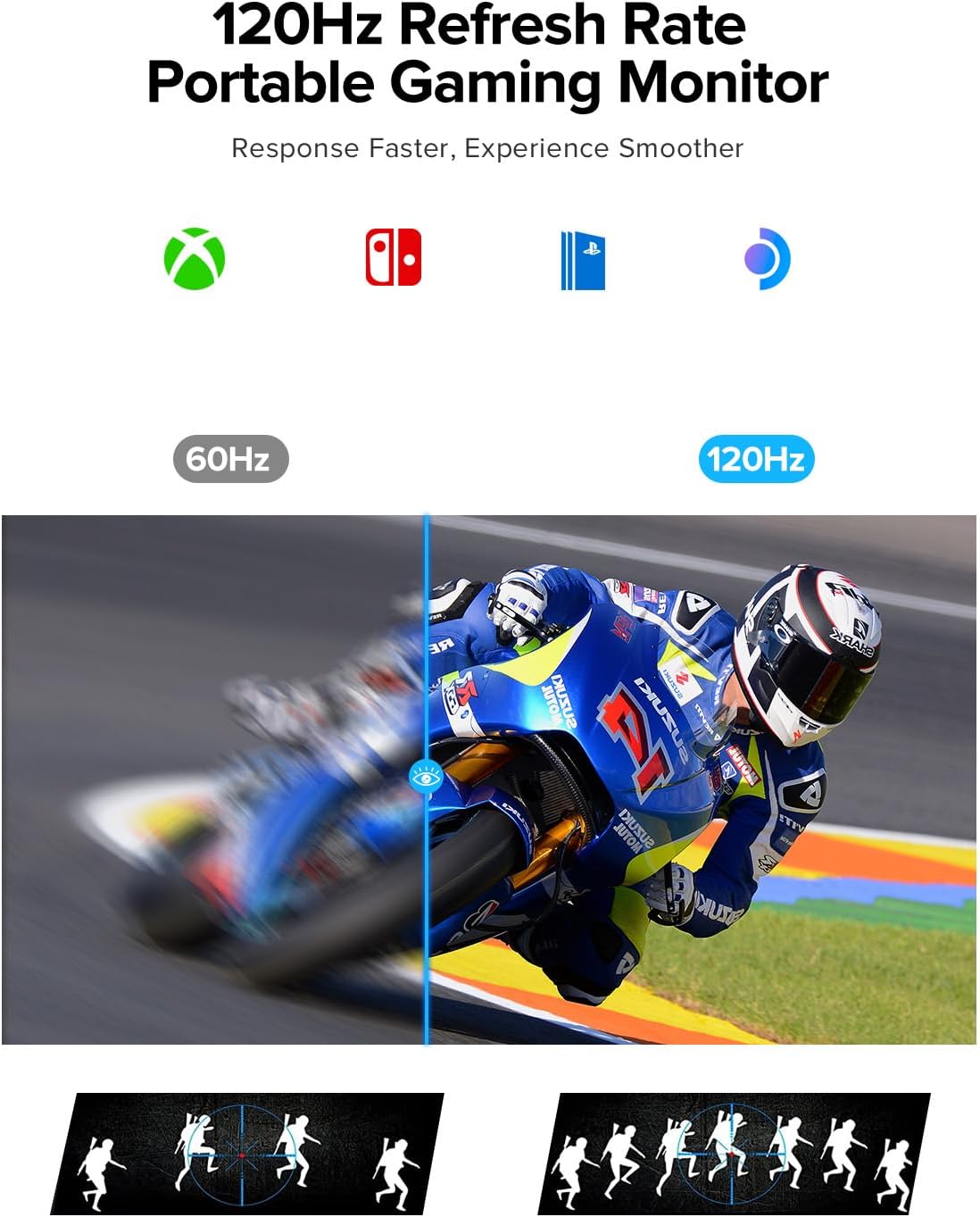 UPERFECT UTouch G16 15.6 Inch 120Hz Portable Gaming Monitor For Steam Deck Built-in 10800mAh Battery External Second Screen 6