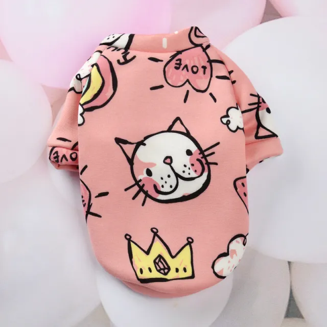 Young autumn and winter small dog pet clothes Pink - Shop at LoveMi