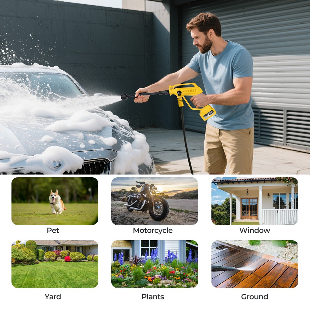 4000W Cordless Car High Pressure Washer Jet Water Cleaner Gun With 2 Battery — image 12