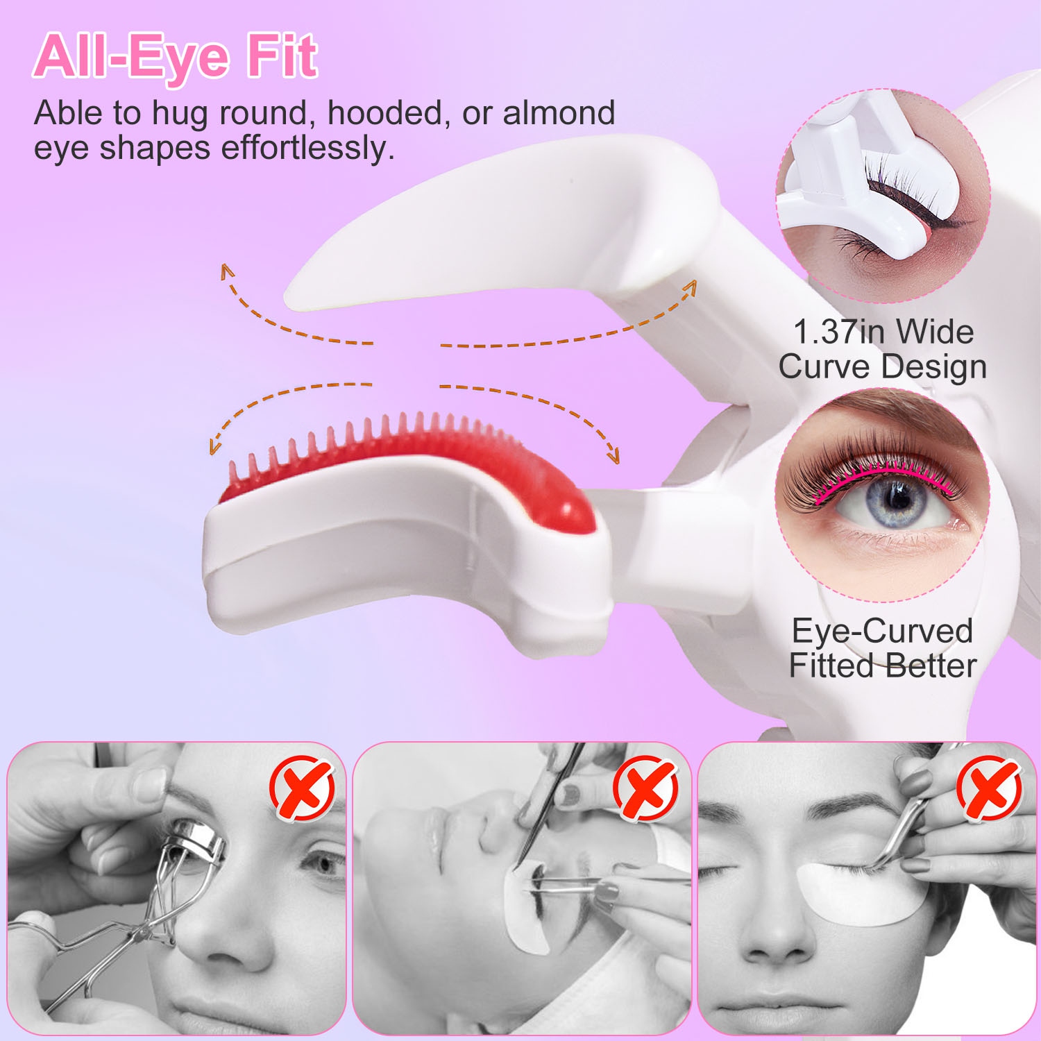 2Pcs Heated Eyelash Curler Electric USB Rechargeable Eyelash Curler Anti Burn Compact With Comb Heat Up Fast Within 8S For All Eye Shapes For Women Make Up Gift Travel Valentine Mother Day thumbnail 3