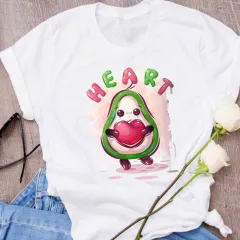 Avocado Creative Fashion Printing Men's And Women's Short-sleeved T-shirt Summer Loose - Shape8 - View 1
