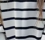Striped Long sleeved Sweater For Women Black - Shop at LoveMi