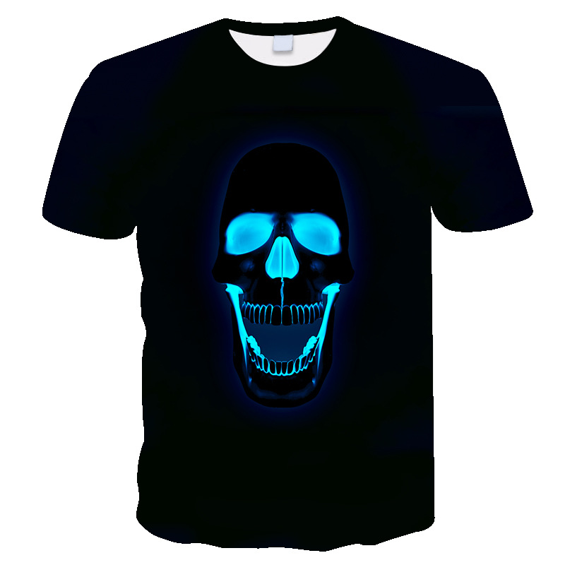 Title 3, Camiseta de caveira com estampa 3D digital, uni...