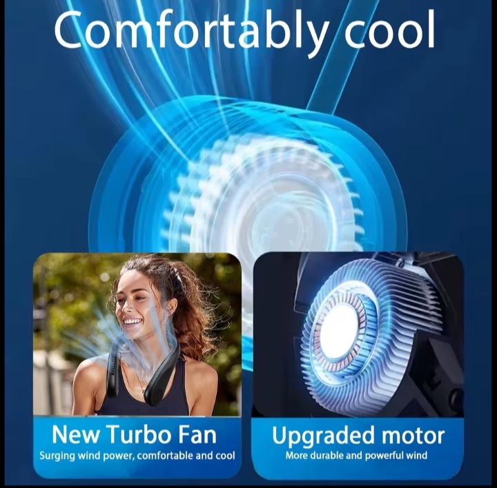 Portable Neck Fan 5200mAh Rechargeable Bladeless Cooling Fan thumbnail 7