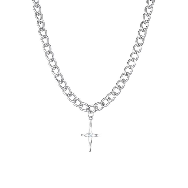 Korean Version Of INS Wind Light Luxury Hollow Four-pointed Star Diamond Item