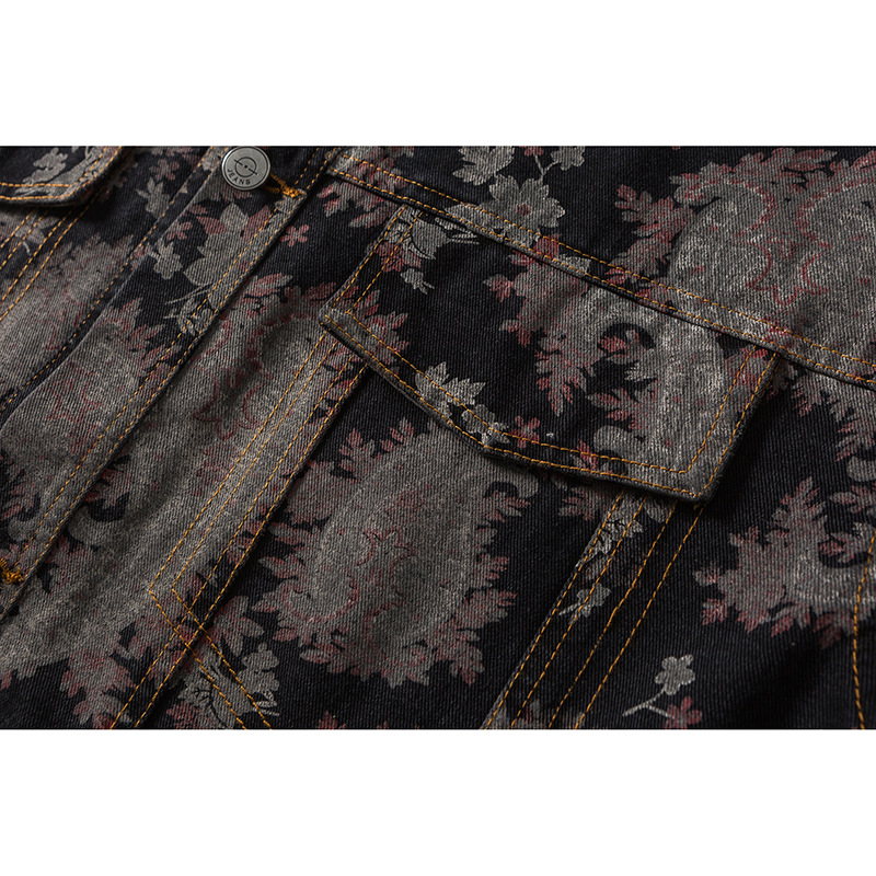 Gradient Cashew Flower Casual Jacket Men's Tide Brand Loose Jacket Men