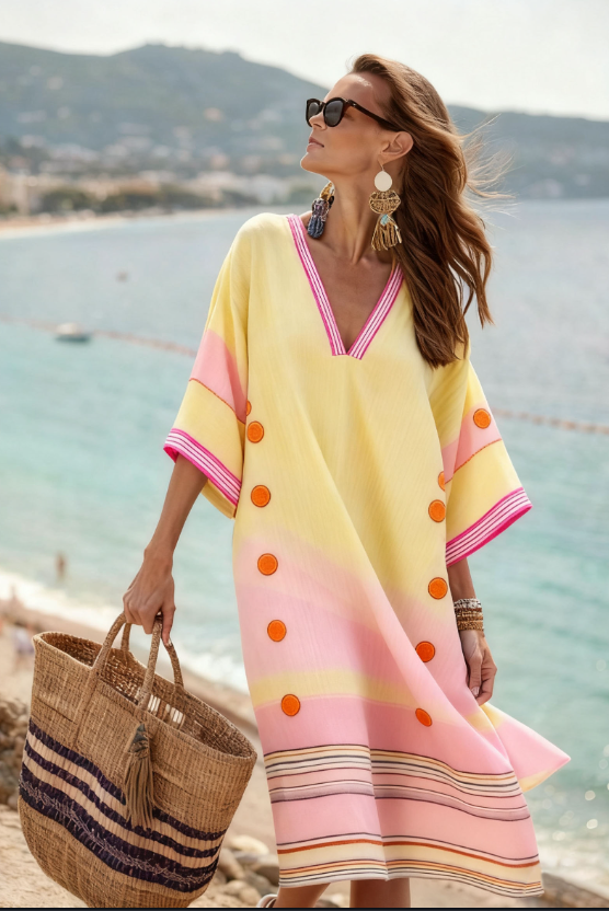 Women's Large Loose Striped Print Dress
