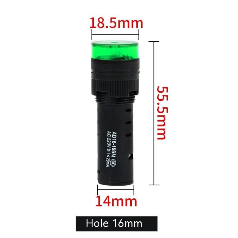 16mm Green AC220V