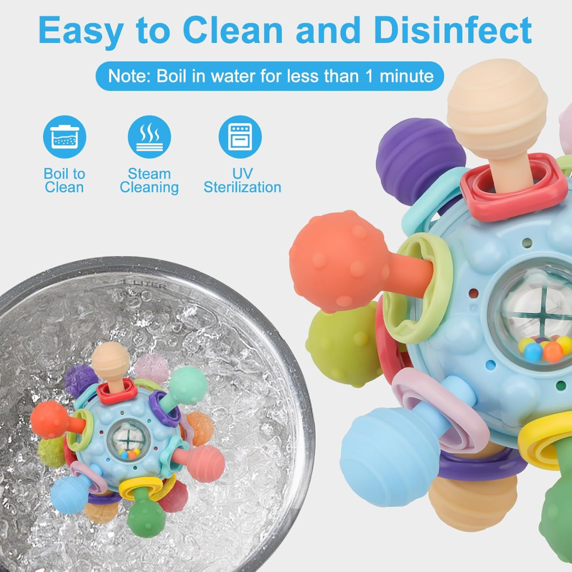 Baby Montessori Sensory Toys For Baby Teether Teething Toys For Babies 0 3 6 9 12 18 Months Newborn Infant Learning Developmental Toys 6