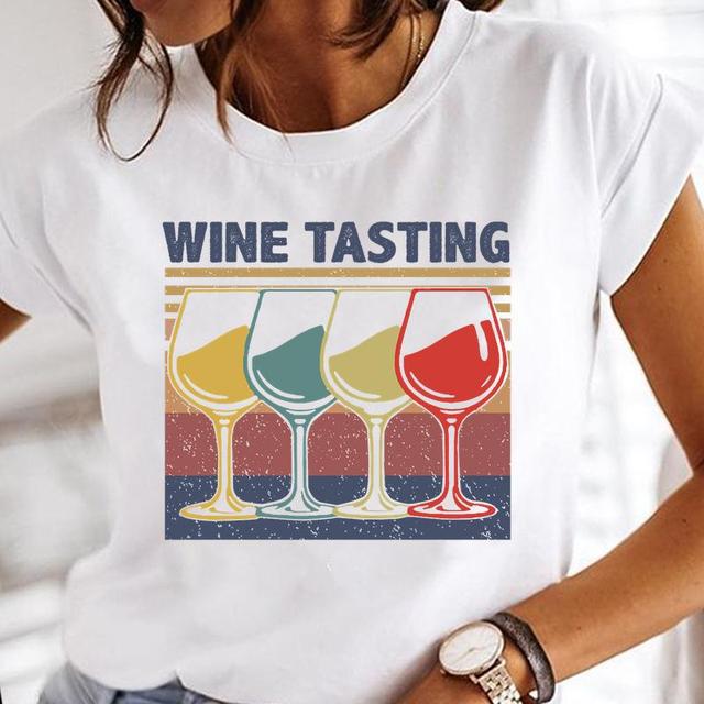 Title 5, Ladies Casual Bottoming Shirts with Wine Glass ...