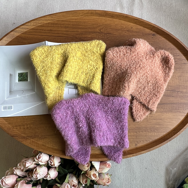 Warm Ear Protection Wool Blended Bear Ear Knitted Hat