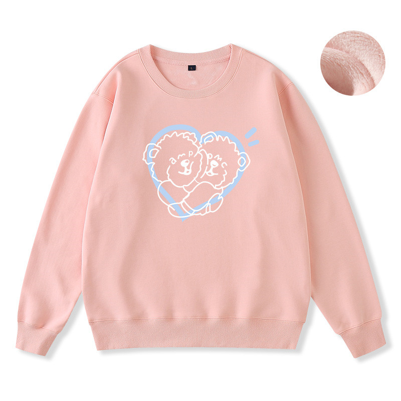 Title 9, Bear print soft milk blue sweater loose long sl...