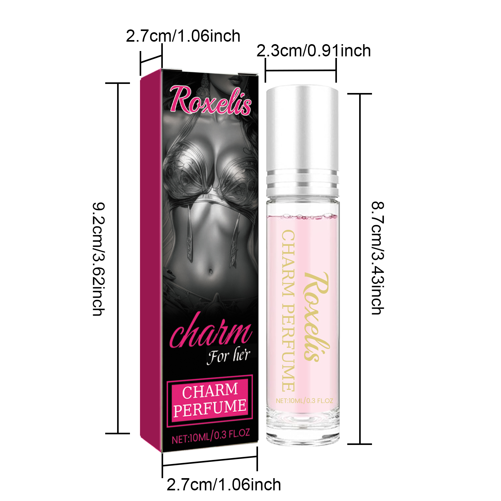 Women Charm Roll-On Perfume, Portable Long Lasting Mild Light Fragrance, Natural Elegant Scent For Dating Party Daily Use, 10ml Mini Travel Size Rollerball Perfume