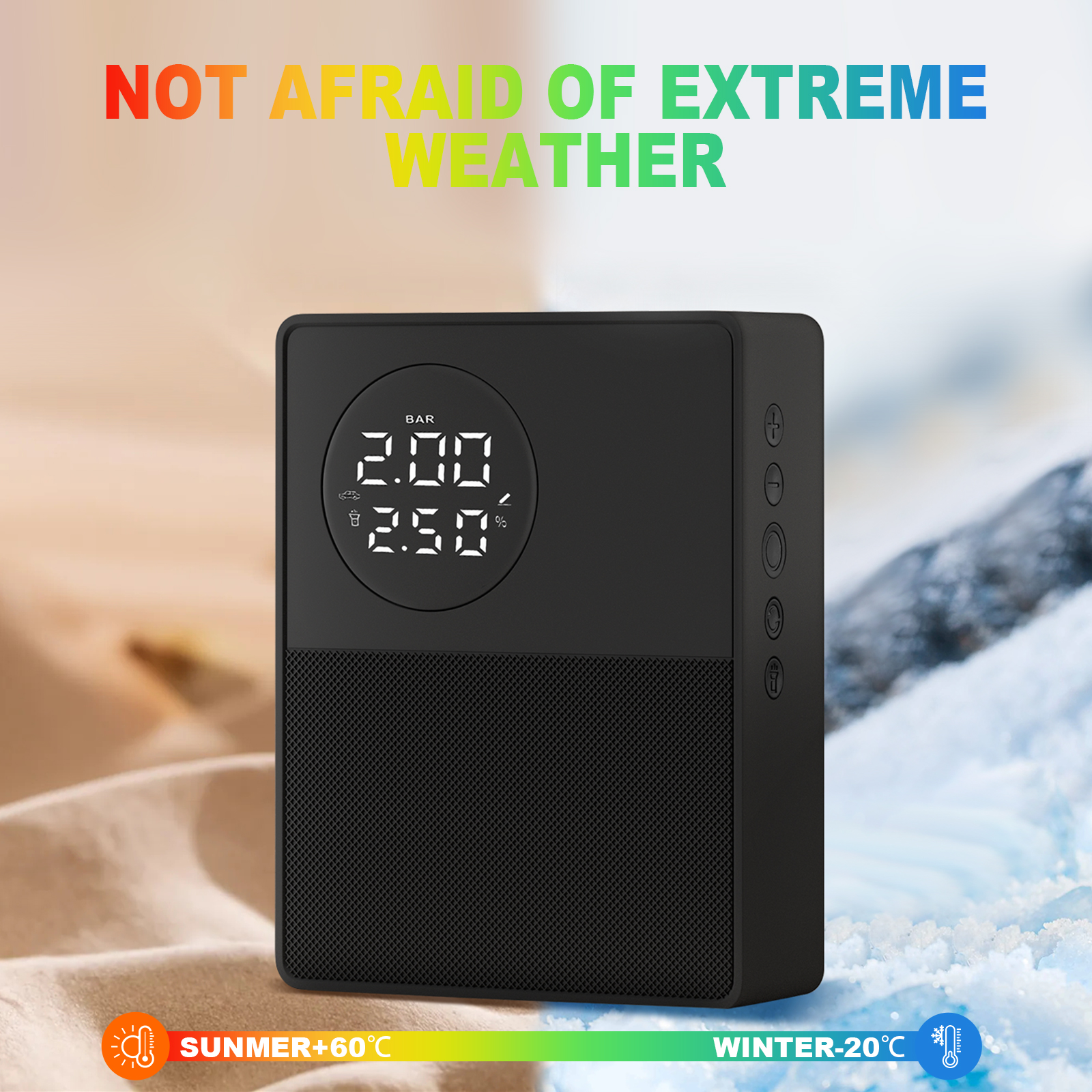 3-in-1 autostardipakett: aku, pump ja tulemasin