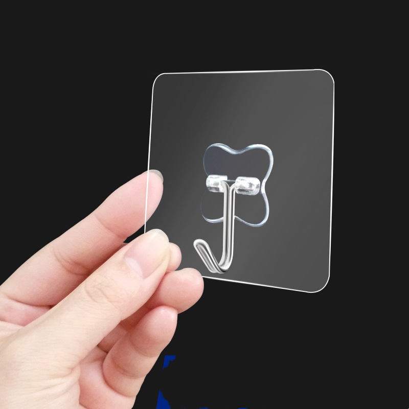 Frosted Hook Transparent Sticky Stainless Steel