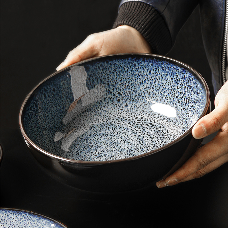 creative-ceramic-plate-kiln-change-blue-bowl