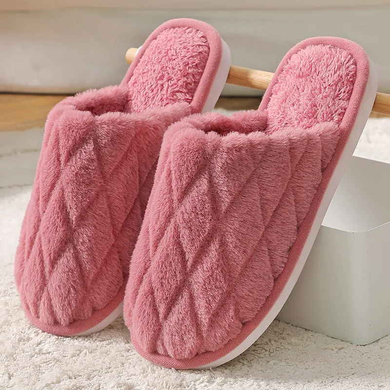 Men's Warm And Waterproof Plush Confinement Slippers - Red