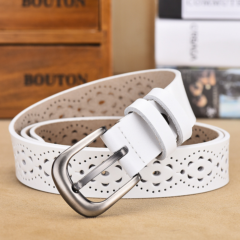 Title 6, Ladies Hollow Pin Buckle Punch Free Belt