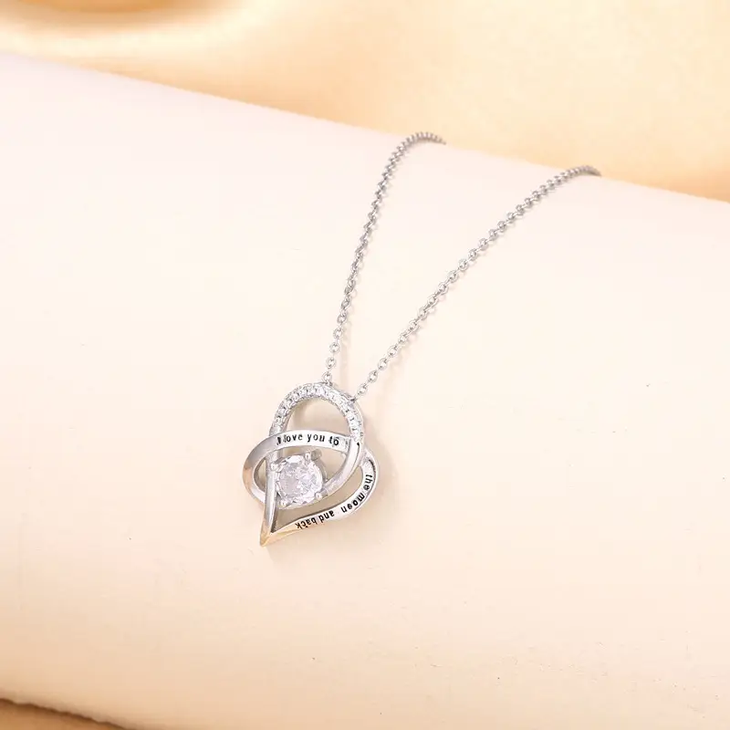 Women's Hollow Heart Zircon Necklace