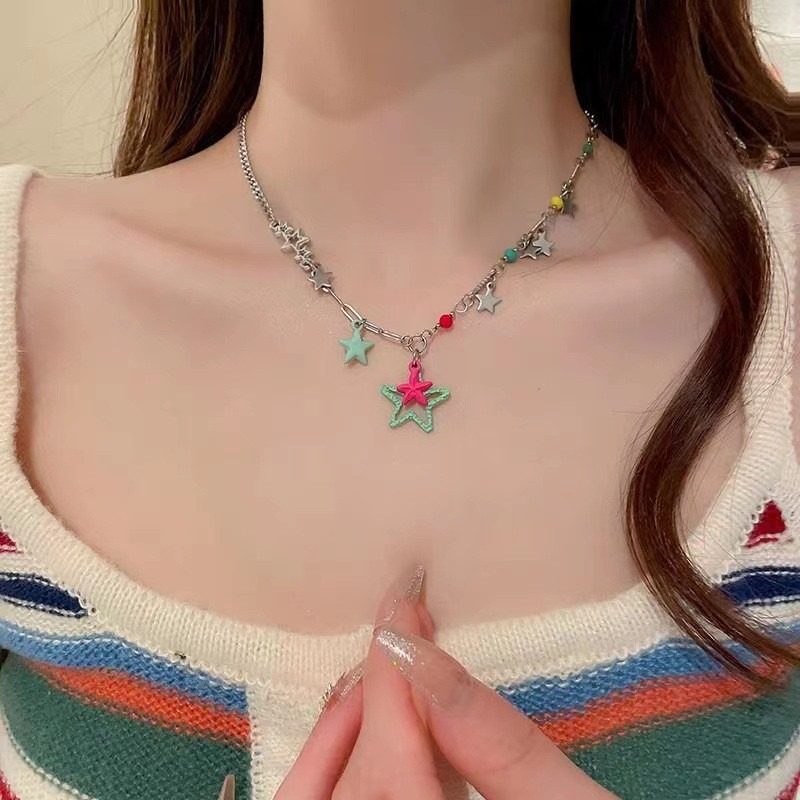 Candy Colored Dopamine Necklace Versatile For Women