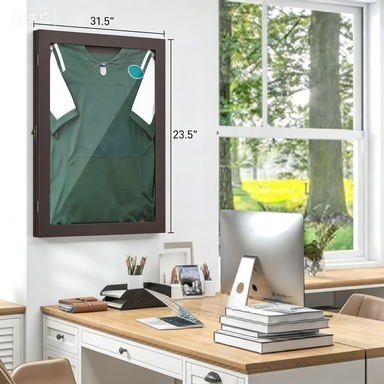 UV-Resistant Sports Jersey Frame Display Case, Brown 3