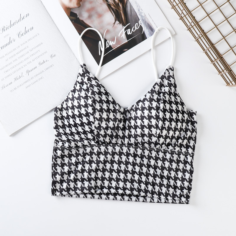 Port Wind Ice Silk Halter Vest Female Letters