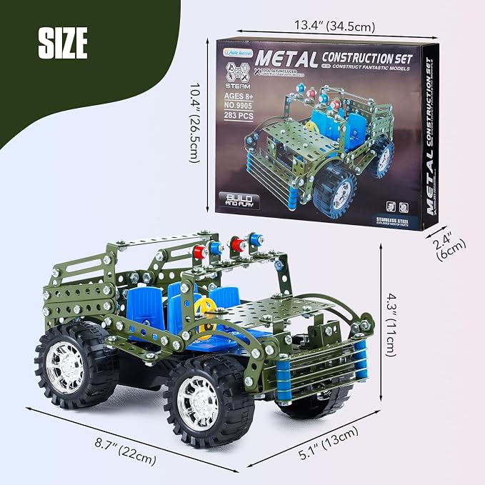 283-Piece Off-Road Metal Model Car Building Kit