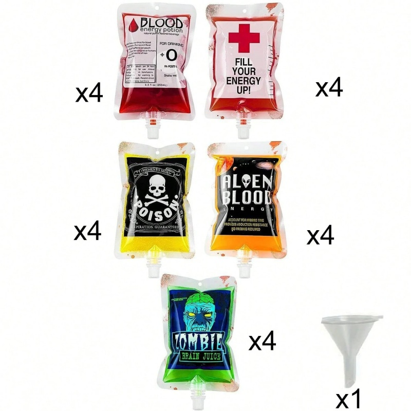 21 Pack Halloween Blood Drink Bags For Themed Parties_voghion.com