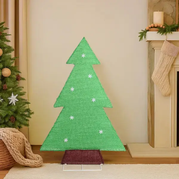 4FT Lighted Christmas Tree Yard Decorations, Pre-lit Holiday Decor With 110 Warm White LED Lights For Xmas Outdoor Indoor Decor Lighted Holiday Displays