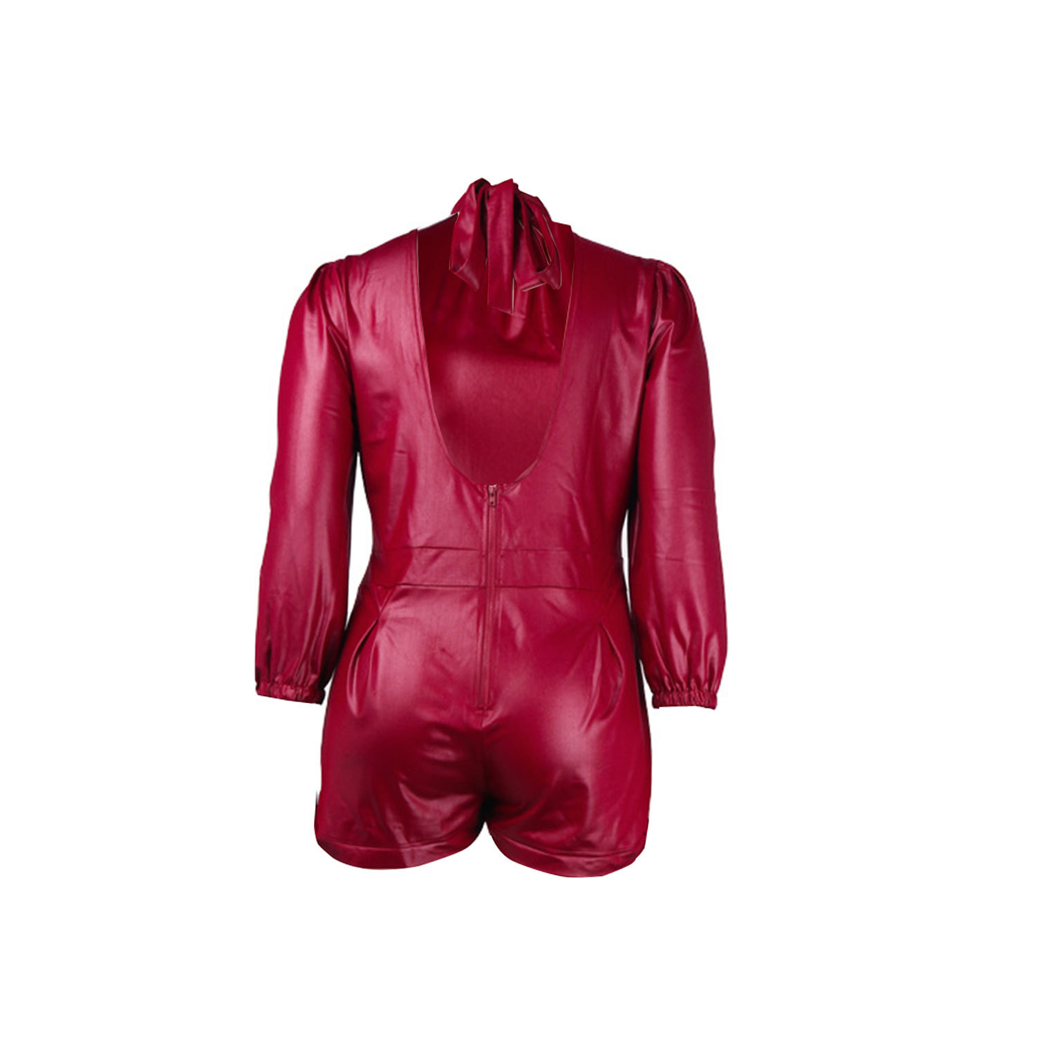 Hollow Strap Zipper Large Jumpsuit