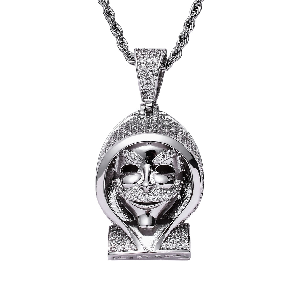 Tide Brand Hip Hop Necklace Copper Inlaid Zircon