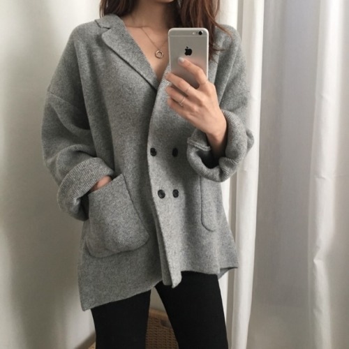 Title 1, Solid color sweater cardigan jacket