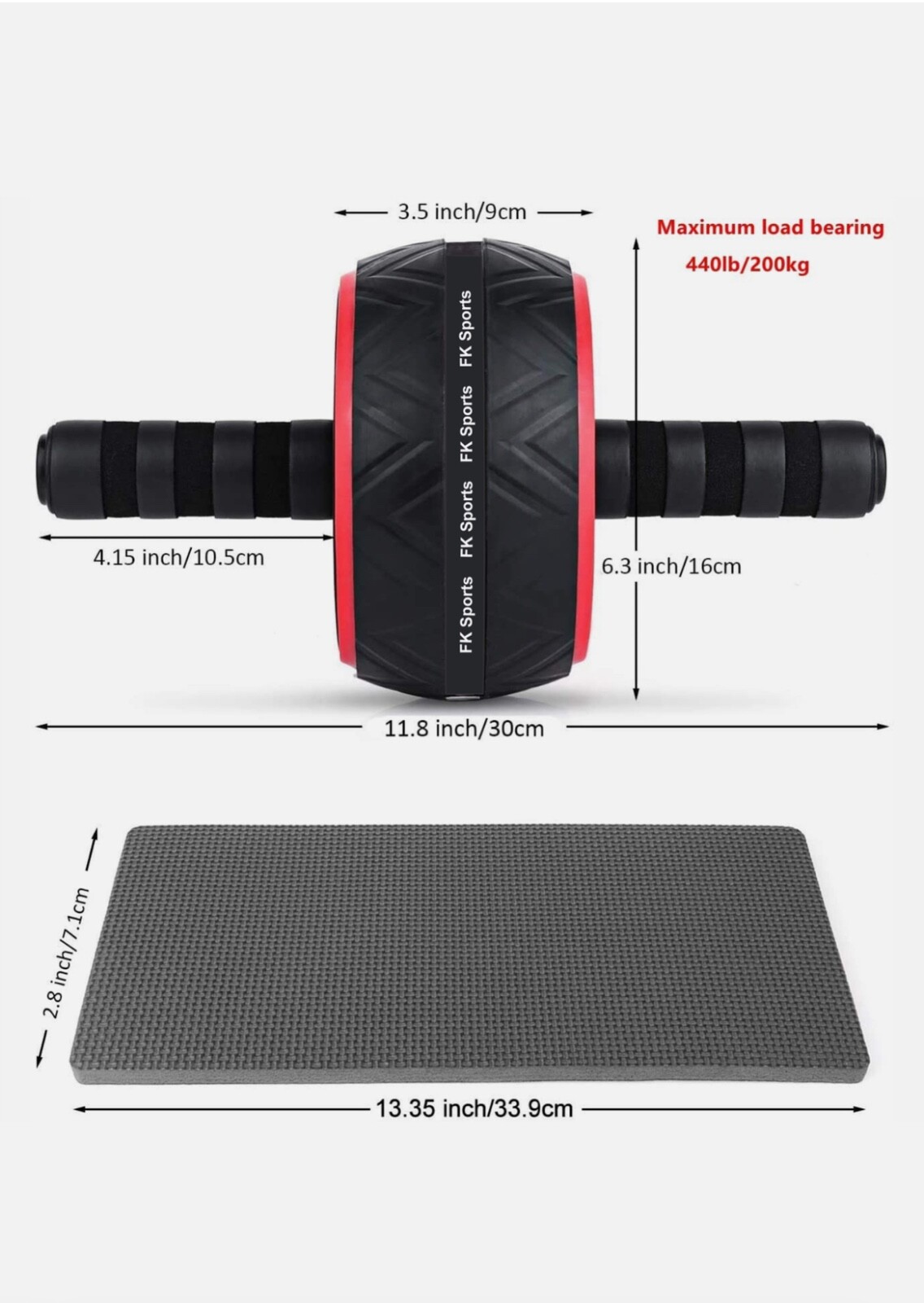 Pro Abs Roller Exercise Wheel Abdominal Core Strength Workout Muscle Cruncher - Image 4