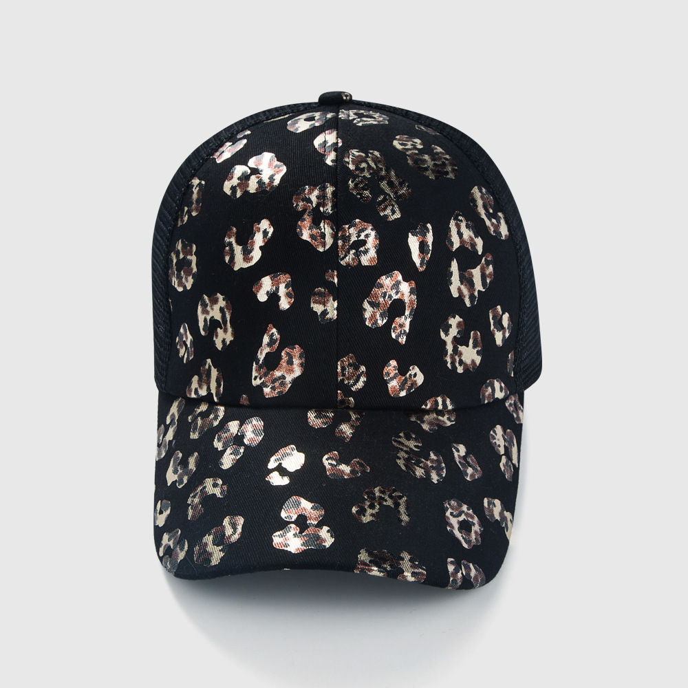 Women's Leopard Print Fashion Mesh Baseball Hat Sun Protection