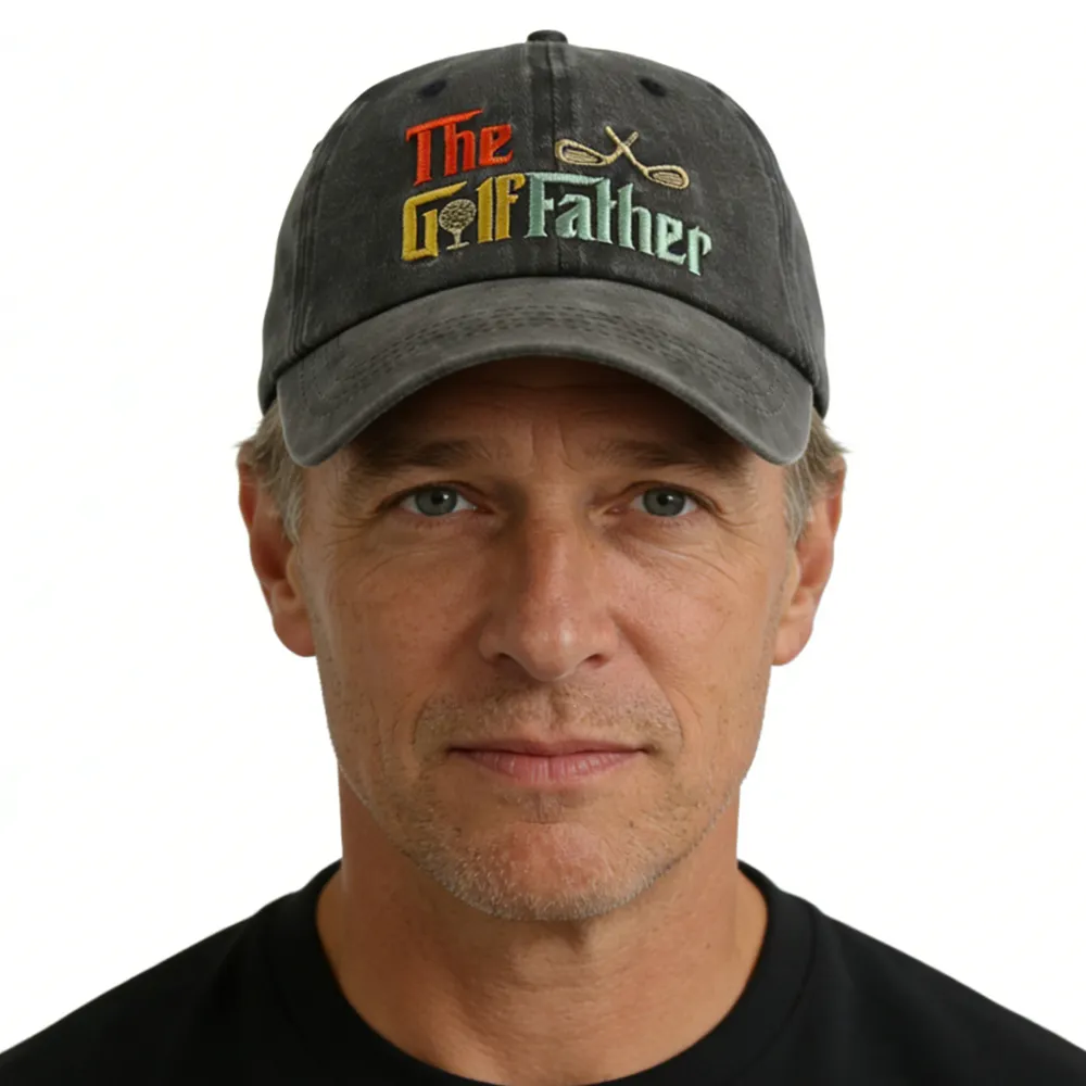 Golf Father Hat For Men, Adjustable Embroidered