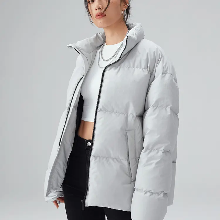 White Duck Down Jacket Men's Warm Standing Collar