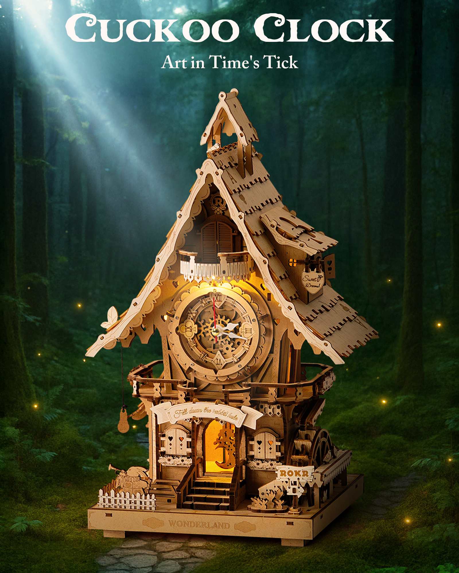 ROKR 3D Wooden Cuckoo Clock Puzzle view 2