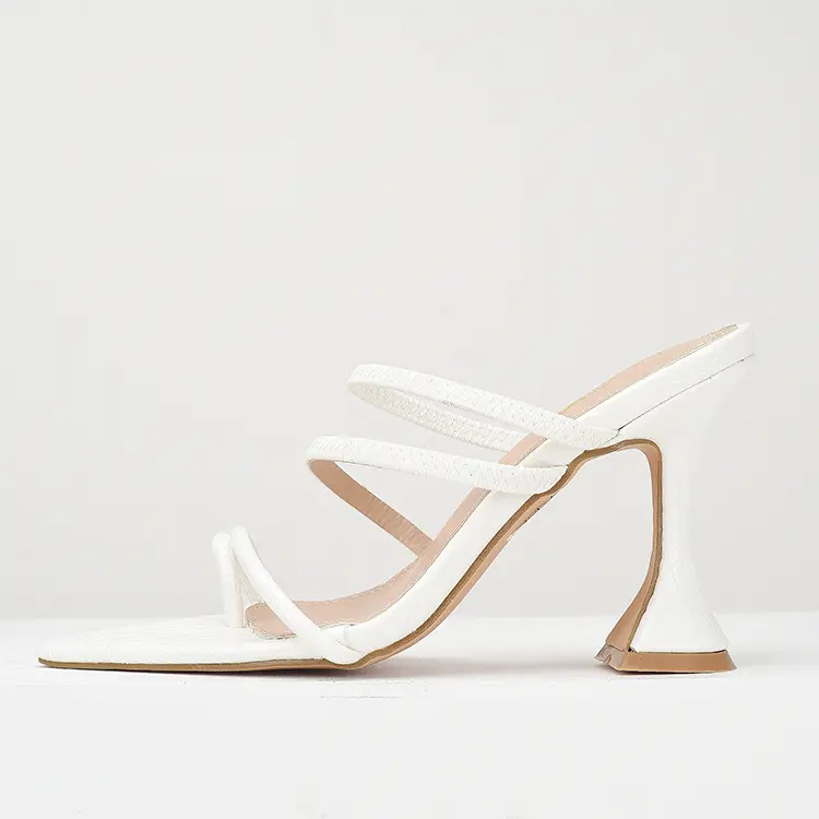 Women's Pointed-toe Sandals Thin Strap Patent Leather Super High Stiletto Heels