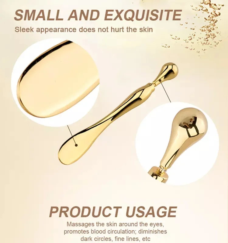 Eye Cream Stick Roller For Face Metal Spatula Puff Applicator Eye Cream Massager Facial Cream Massage Sticks Eye Metal Makeup Spatula Eye Wand 10cm – image 7